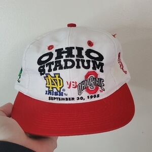 Vintage 90's Collector's Edition Ohio State Vs Notre Dame Snapback Hat Logo 7